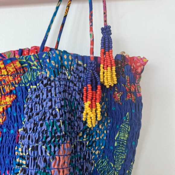 NWT Farm Rio Smocked Cover-Up Midi Dress - Picture 6 of 7